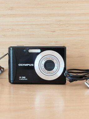 Olympus X-36 Digital Camera Black 12MP Compact Point and Shoot Tested